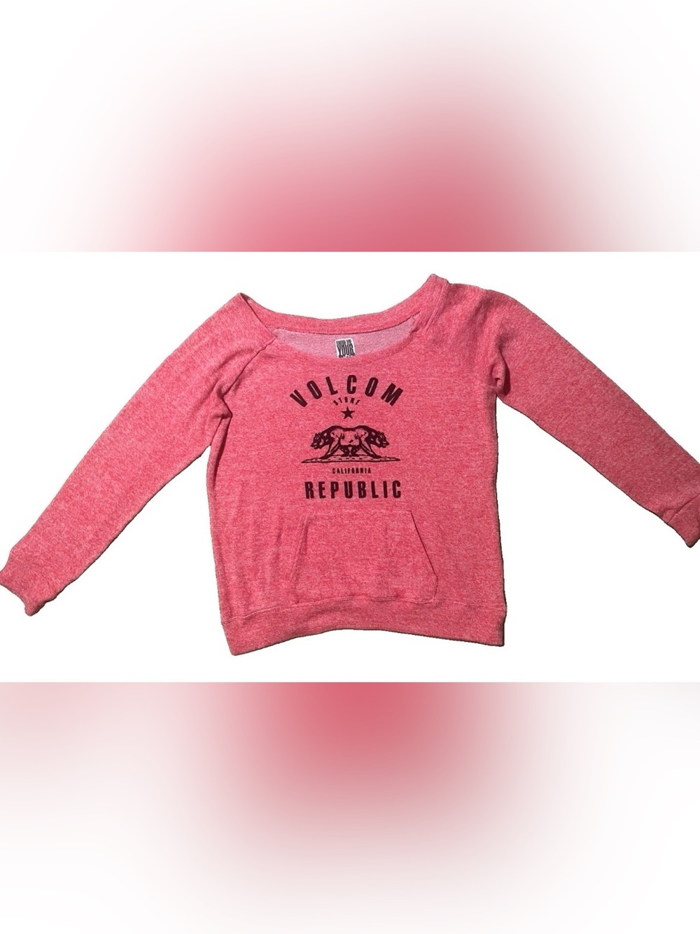 Volcom Pink Scoop-Neck Republic Sweatshirt